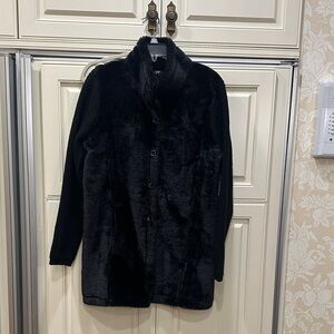Black Faux Fur Women's Coat